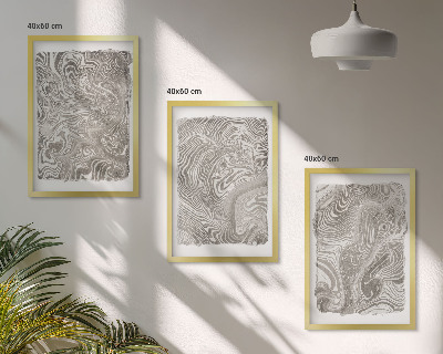 Lot de 3 tableaux pour salon Peinture aux formes modernes