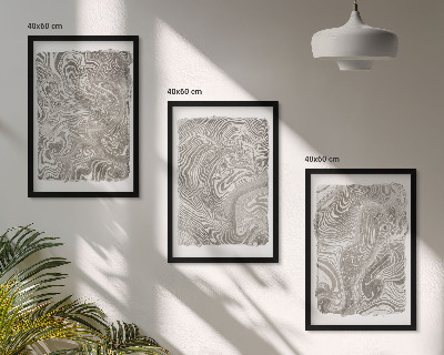 Lot de 3 tableaux pour salon Peinture aux formes modernes