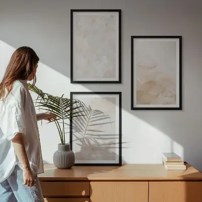 Cadre photo mural à motifs de textures pastel tendance