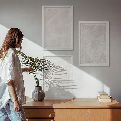 Lot de 3 tableaux pour salon La structure en marbre élégant
