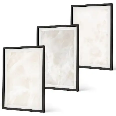 Lot de 3 tableaux pour salon avec motif de structure en marbre élégant