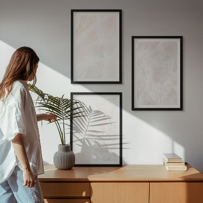 Lot de 3 tableaux pour salon La structure en marbre élégant