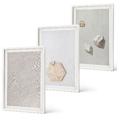 Lot de 3 tableaux pour salon Textures de sable bohème clair