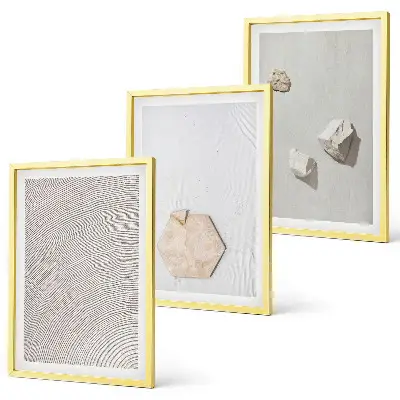 Lot de 3 tableaux pour salon motifs de textures de sable dans un style bohème clair