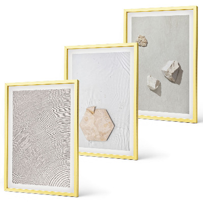 Lot de 3 tableaux pour salon Textures de sable bohème clair