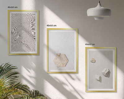 Lot de 3 tableaux pour salon Textures de sable bohème clair