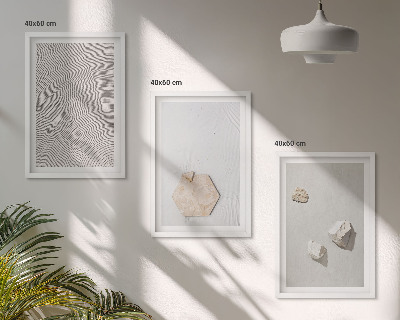 Lot de 3 tableaux pour salon Textures de sable bohème clair