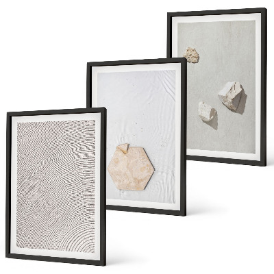 Lot de 3 tableaux pour salon Textures de sable bohème clair