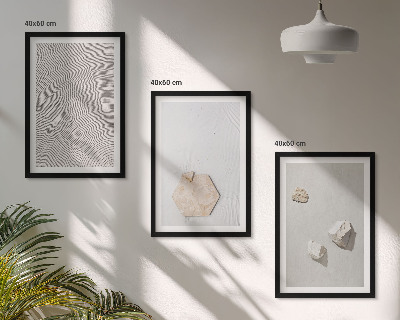Lot de 3 tableaux pour salon Textures de sable bohème clair
