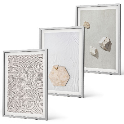 Lot de 3 tableaux pour salon Textures de sable bohème clair