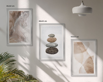 Lot de 3 tableaux pour salon Formes pastel abstraites