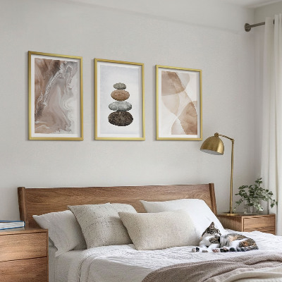 Lot de 3 tableaux pour salon Formes pastel abstraites