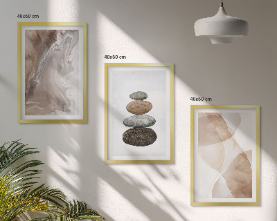 Lot de 3 tableaux pour salon Formes pastel abstraites