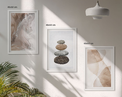 Lot de 3 tableaux pour salon Formes pastel abstraites