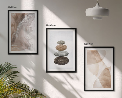 Lot de 3 tableaux pour salon Formes pastel abstraites