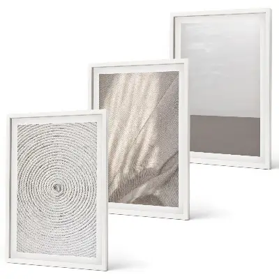 Lot de 3 tableaux pour salon avec motifs aux textures bohèmes naturelles