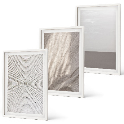 Lot de 3 tableaux pour salon Textures bohèmes naturelles