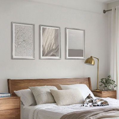 Lot de 3 tableaux pour salon Textures bohèmes naturelles