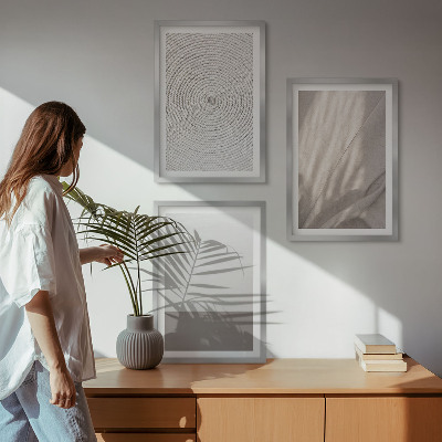 Lot de 3 tableaux pour salon Textures bohèmes naturelles
