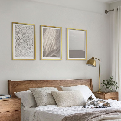 Lot de 3 tableaux pour salon Textures bohèmes naturelles