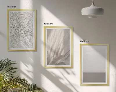 Lot de 3 tableaux pour salon avec motifs aux textures bohèmes naturelles