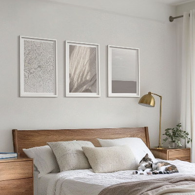 Lot de 3 tableaux pour salon Textures bohèmes naturelles