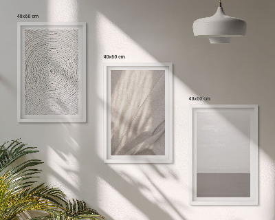 Lot de 3 tableaux pour salon Textures bohèmes naturelles