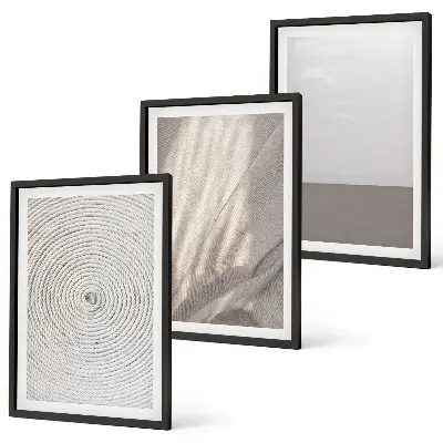 Lot de 3 tableaux pour salon avec motifs aux textures bohèmes naturelles