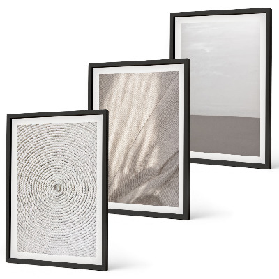 Lot de 3 tableaux pour salon Textures bohèmes naturelles