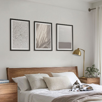 Lot de 3 tableaux pour salon Textures bohèmes naturelles