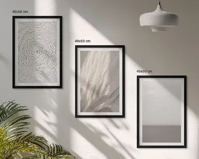 Lot de 3 tableaux pour salon avec motifs aux textures bohèmes naturelles
