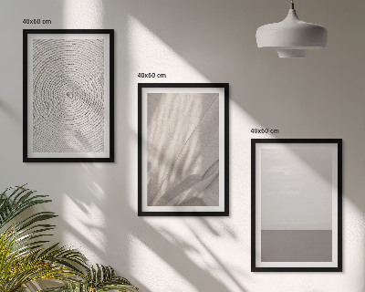Lot de 3 tableaux pour salon Textures bohèmes naturelles