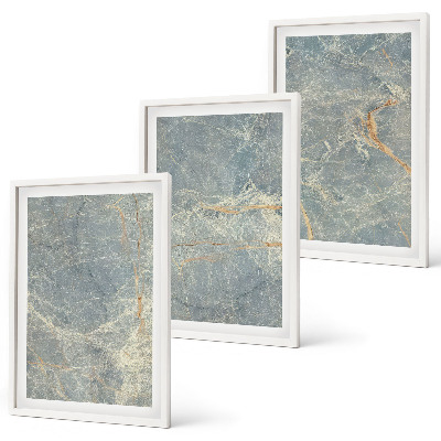 Lot de 3 tableaux pour salon Pierre décorative en marbre vert
