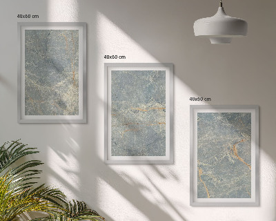 Lot de 3 tableaux pour salon Pierre décorative en marbre vert