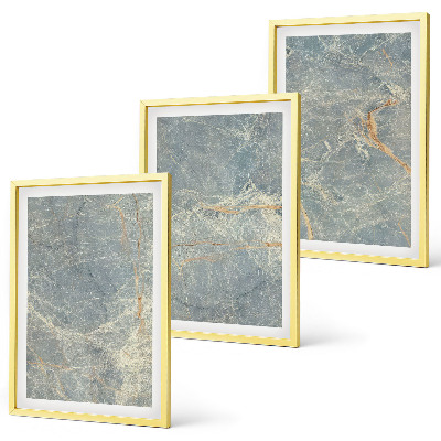 Lot de 3 tableaux pour salon Pierre décorative en marbre vert
