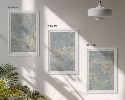 Lot de 3 tableaux pour salon Pierre décorative en marbre vert