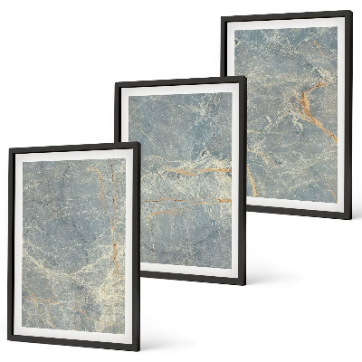 Lot de 3 tableaux pour salon Pierre décorative en marbre vert