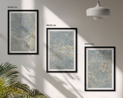 Lot de 3 tableaux pour salon Pierre décorative en marbre vert