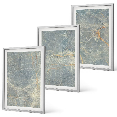Lot de 3 tableaux pour salon Pierre décorative en marbre vert