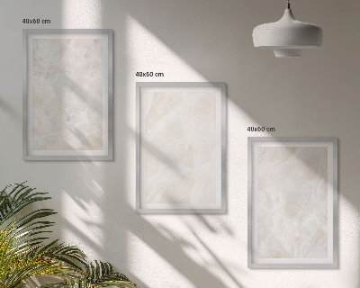 Lot de 3 tableaux pour salon Structures en marbre pastel