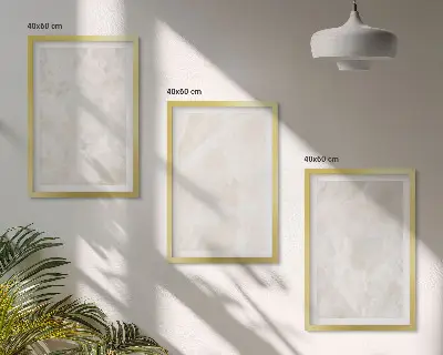 Lot de 3 tableaux pour salon motif structures en marbre pastel
