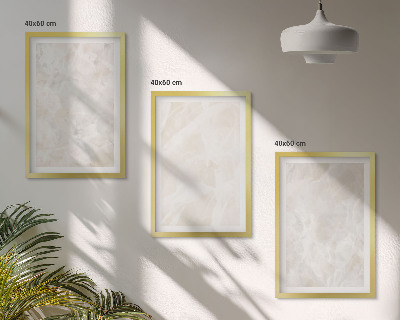 Lot de 3 tableaux pour salon Structures en marbre pastel
