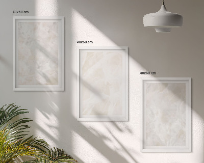 Lot de 3 tableaux pour salon Structures en marbre pastel