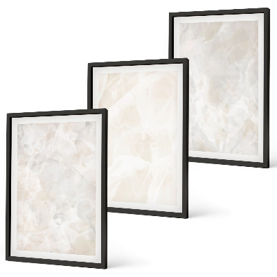 Lot de 3 tableaux pour salon Structures en marbre pastel
