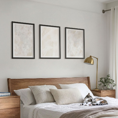 Lot de 3 tableaux pour salon Structures en marbre pastel