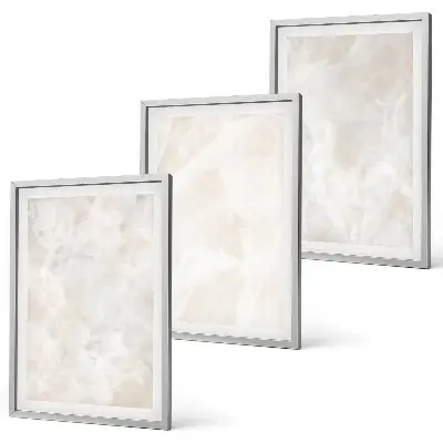 Lot de 3 tableaux pour salon motif structures en marbre pastel