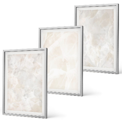 Lot de 3 tableaux pour salon Structures en marbre pastel