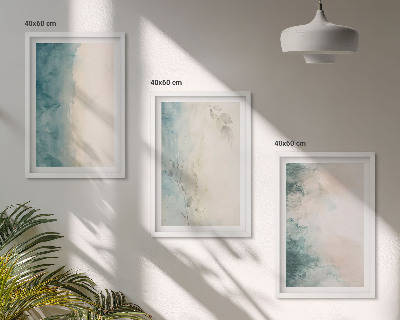 Lot de 3 tableaux pour salon Minimalisme sur toile aquarelle