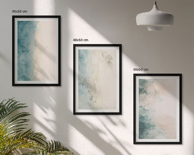 Lot de 3 tableaux pour salon Minimalisme sur toile aquarelle
