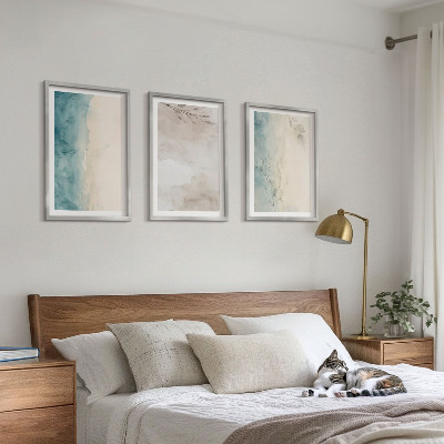 Lot de 3 tableaux pour salon Textures aquarelles subtiles